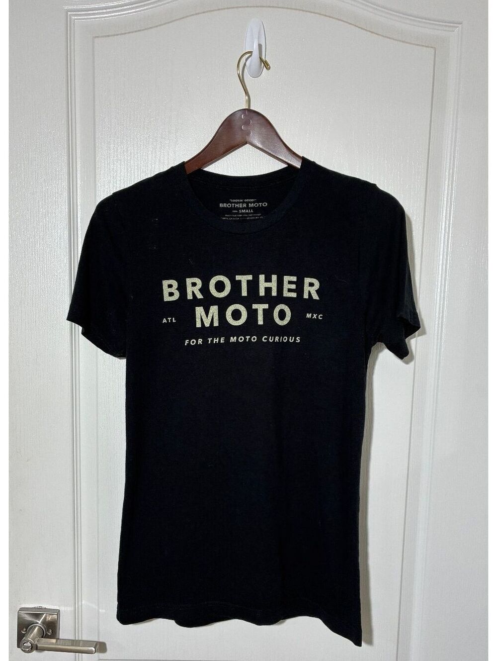 Women's small/med graphic tee Brother black cream lettering motorcycle moto